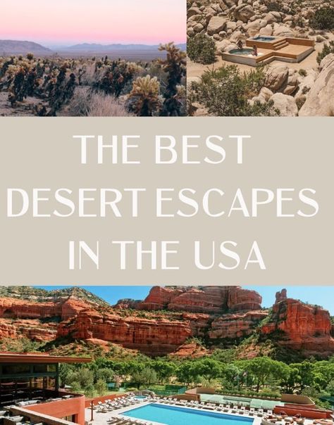 The Best Desert Escapes in The USA - JetsetChristina Resorts Usa, Desert Vacation, Grand Canyon Village, Best Desert, Desert Trip, Desert Resort, Havasu Falls, Honeymoon Locations, Palm Island