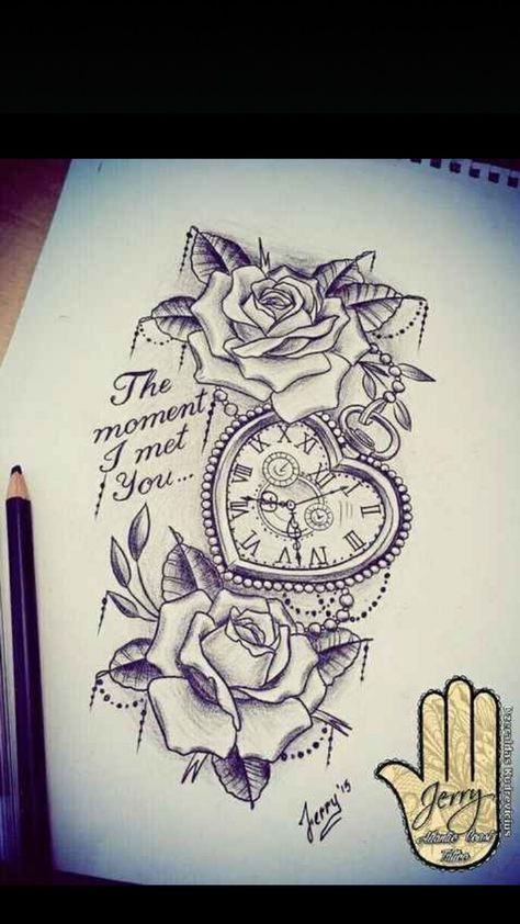 Kunst Tattoos, Tattoo Trend, Tattoo Zeichnungen, Half Sleeve Tattoos For Guys, Cat Tattoos, Clock Tattoo, Tiny Tattoo, Rose Tattoo Design, Baby Tattoos