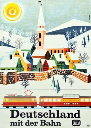 Train Posters Vintage, Germany Poster Vintage, Vintage Railway Posters, German Poster, Branding System, Germany Poster, Art Of Persuasion, Vintage Ski Posters Switzerland, German Travel