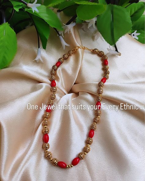 Ethnic Classy Coral Beads Mala Priced Rs750/- [Coralbeads, gundumala, ethnicwear, jewellery, traditional collection, mysorejewels] #coralbeads #gundumala #jewellery #ethnicjewellery #ethnicwear #traditionalcollection #traditionalwear #mysorejewels #nammamysuru #gaanafashion Jewellery Traditional, Beads Mala, Coral Beads, Coral, Beads, Quick Saves