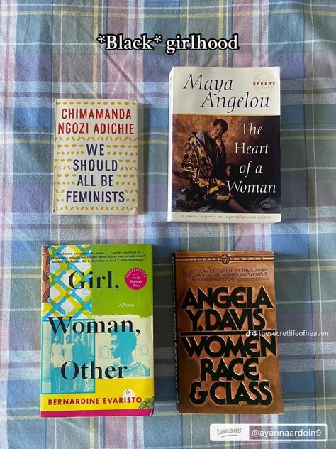 Black Book Club, Black Women Authors, Books For Thought Daughter, Black Book Recommendations, Thought Daughter Books, Books To Read Black Women, Girlhood Black, Maya Angelou Books, Black Girlhood