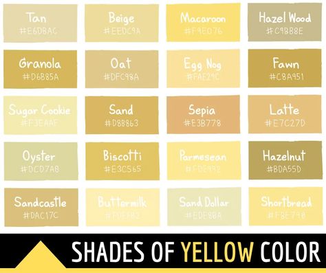 Yellow Color Palette Code, Yellow Color Shades, Yellow Color Palette Hex Codes, Cheese Color Palette, Yellow Shades Colour Palettes, Shades Of Yellow Paint, Yellow Names, Yellow Hex Code, Orange Color Shades