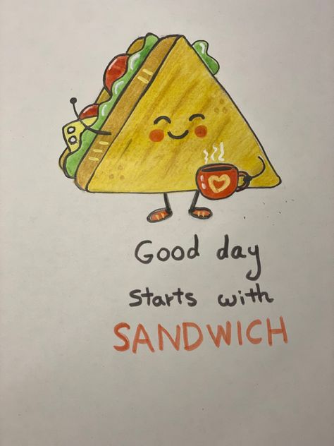 Sandwich Drawing Easy, Sandwich Drawing, Easy Drawing, Diy Birthday Gifts, Diy Birthday, Easy Drawings, To Draw, Sandwiches, Birthday Gifts