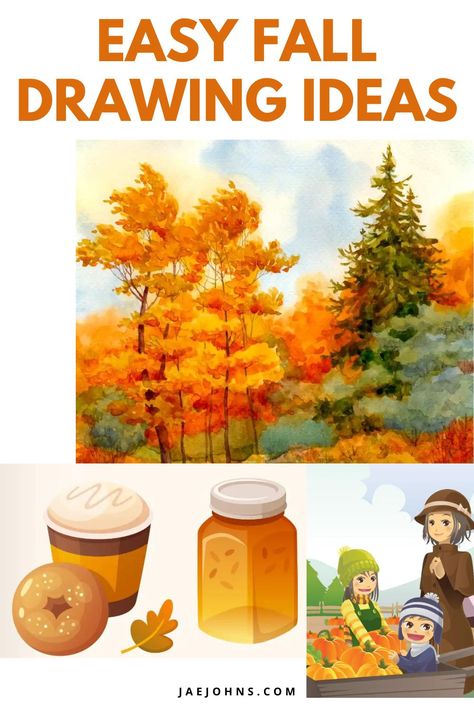 Do you want something easy to draw that conveys the fall season? Are you looking for fall drawing ideas that you can draw in minutes? The post 27 Fall Drawing Ideas (Easy & Fun) appeared first on Jae Johns. Drawing Fall Ideas, Fall Themed Drawings, Something Easy To Draw, Acorn Drawing, Fall Drawing Ideas, Cool Designs To Draw, Drawing Fall, Fall Drawings, Drawing Ideas Easy