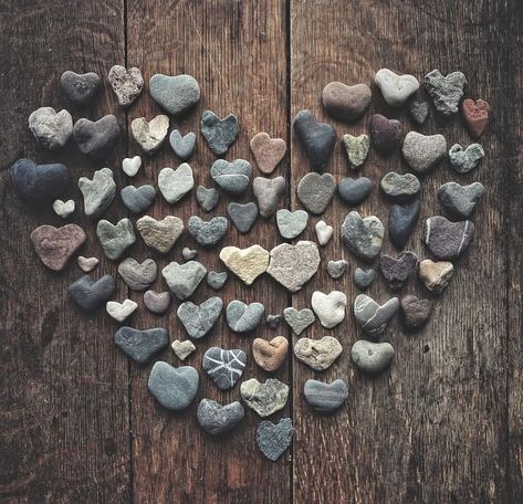 Pebble Decoration Ideas, Heart Rock Display Ideas, Rock Wall Art Diy Projects, Heart Shaped Rock Art, Heart Rock Art, Crafts With Rocks And Stones, What To Do With Rocks, Crafts With Stones, Heart Rocks Display Ideas