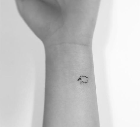 13+ Minimalist Tattoos By A Korean Artist | Bored Panda Playground Tattoo, Minimalist Tattoo Meaning, Sheep Tattoo, Paris Tattoo, Typography Tattoo, Petit Tattoo, Korean Tattoos, Muster Tattoos, Minimalist Tattoos