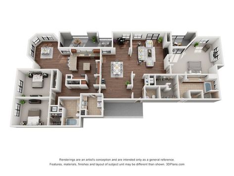 I will create floor plans within 24 hoursMy speciality lies in creating architectural 2D and 3D floor plans, walkthrough videos, as well as interior renderings of super-realistic 4K resolution. What Do You Get From Me?✅ Professionally created 2D architectural floor plans✅ Interior design according to desired style and requirements✅ 3D modelled floor plans with HD quality renderingsfloor plans for new homesfloor plan designfloor plans farmhousefloor plans f Large Apartment Layout, Large Apartment, Small Space Interior Design, 3d House Plans, Apartment Floor Plan, House Floor Design, Apartment Floor Plans, Sims House Plans, Floor Plan Layout