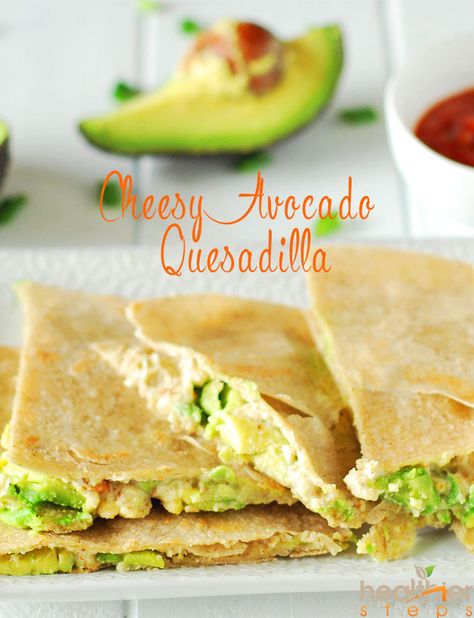 Cheesy Dairy-Free Avocado Quesadilla Recipe via @healthi Avocado Quesadilla, Veggie Quesadilla, Quesadilla Recipe, Quesadilla Recipes, Healthy Lunch Recipes, Vegan Cooking, Quesadillas, Vegan Recipes Healthy, Om Nom