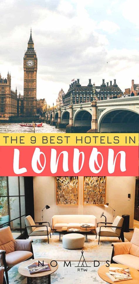 Check the 9 best hotels in London from budget to luxury. From affordable hotels, to boutique and stylish ones. #London #LondonHotels #LondonTravel #BestHotels #London Where To Stay In London, London England Travel, Hotels In London, Family Hotel, London Places, Text Overlay, London Hotels, Visit London, England Travel