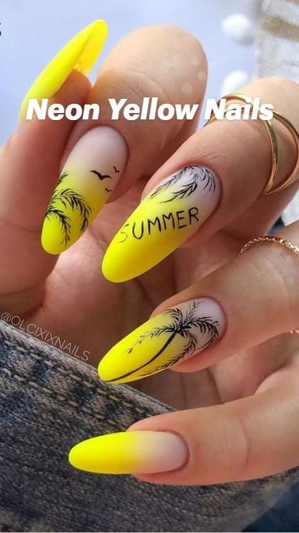 Neon Yellow Nails Check more at https://mangadexx.com/neon-yellow-nails/ Yellow Nail Ideas, Gradation Nails, Neon Yellow Nails, Nails Stickers, Yellow Nail, Stripped Nails, Uv Gel Nail Polish, Uñas Acrilicas, Uv Gel Nails