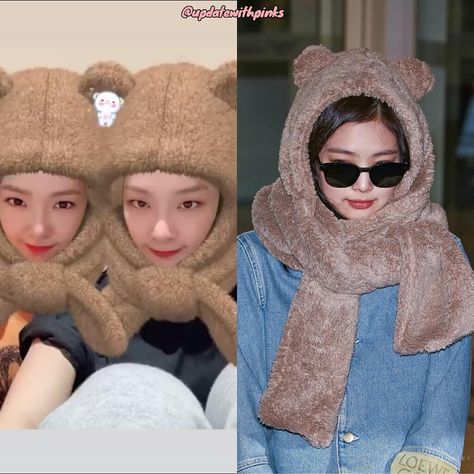 BLACKPINK IN YOUR AREA (블랙 핑크) on Instagram: “[200518] Seulgi and Irene (hi_sseulgi) from Red Velvet instagram story update with Jennie bear hat filter. • • ©admin *follow to be able to…” Jennie Bear Hat, Red Velvet Instagram, Blackpink In Your Area, Seulgi Instagram, Bear Hat, Instagram Filter, Jennie Kim, Red Velvet, Instagram Story