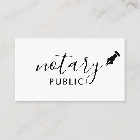 Notary Public Elegant Script Plain Business Card Notary Public Business, Notary Business, Notary Public, Future Career, Business Card Template Design, Zazzle Invitations, Card Templates, Custom Photo, Business Card Design