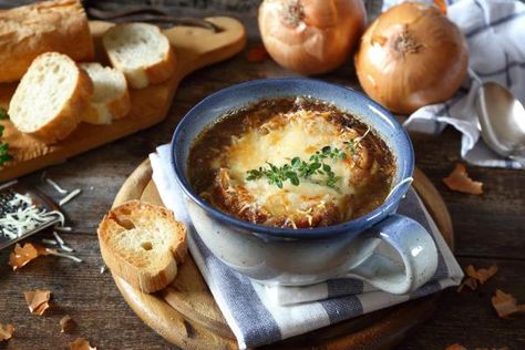 Traditional French Recipes, French Onion Soup Recipe, Onion Soup Recipes, Favorite Comfort Food, Vegetable Seasoning, Idee Pasto Sano, Bowl Of Soup, Tasting Table, French Onion Soup