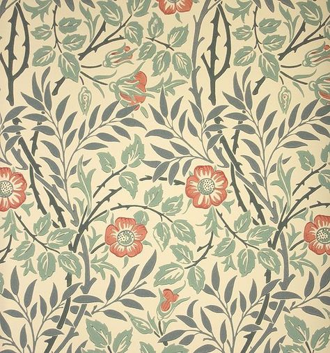 ="Sweet BRIAR WP F&P William Morris Wallpaper, Sweet Briar, Wallpaper For Wall, Morris Wallpapers, Dining Room Wallpaper, William Morris Art, William Morris Designs, Interior Wallpaper, Friends Wallpaper