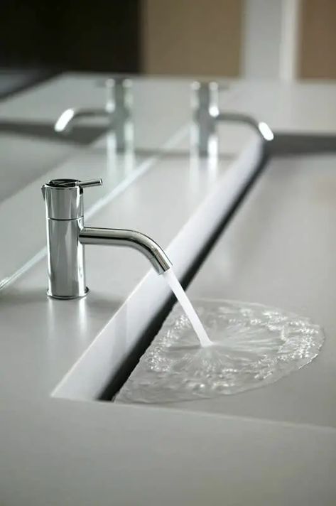 Custom bathroom trough sink #troughsink #sink #bathroom #bathroomsink #decorhomeideas Top Bathroom Design, Trough Sink, Modern Sink, Custom Bathroom, Sink Design, Contemporary Bathrooms, Bathroom Sinks, Bath Room, Bathroom Toilets