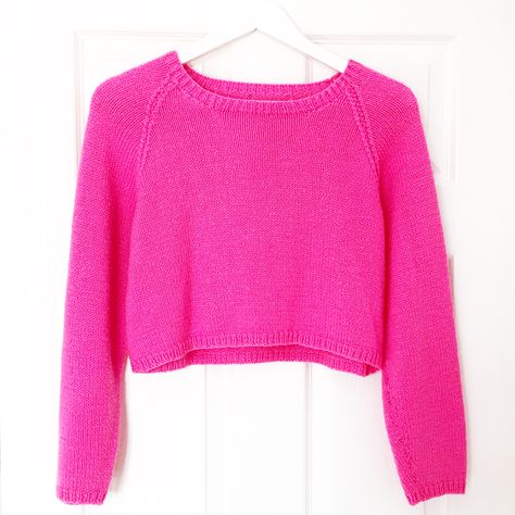 Outfits Dressy, Top Ideas, Long Sleeve Jumper, Crochet Crop, Knit Crochet, Hot Pink, Winter Outfits, Jumper, Knitting