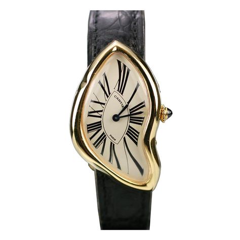 CARTIER Yellow Gold Crash Wristwatch Limited Series circa 1990s - Matthew Bain Inc. Different Styles Fashion List, Cartier Crash Watch, Cartier Crash, Watch Aesthetic, Watches Design, Cool Jewelry, Yellow Fits, Cartier Watch, Jewellery Designer