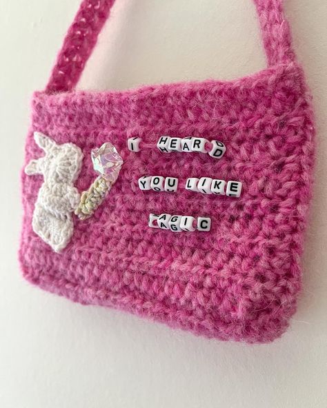 🎶I heard you like magic, I got a wand and a rabbit🎶 I‘m soooo obsessed with Chappell Roans music rn aaaaaaah 💗 #crochet #crochetpurse #crochetbag #queer #chappellroan #embroidery #beads #redwinesupernova Beads Art Ideas, Chappell Roan Crochet, Crochet With Beads, Beads Crochet, Crochet Beads, Yarn Embroidery, Embroidery Crochet, Embroidery Beads, Hippie Crochet