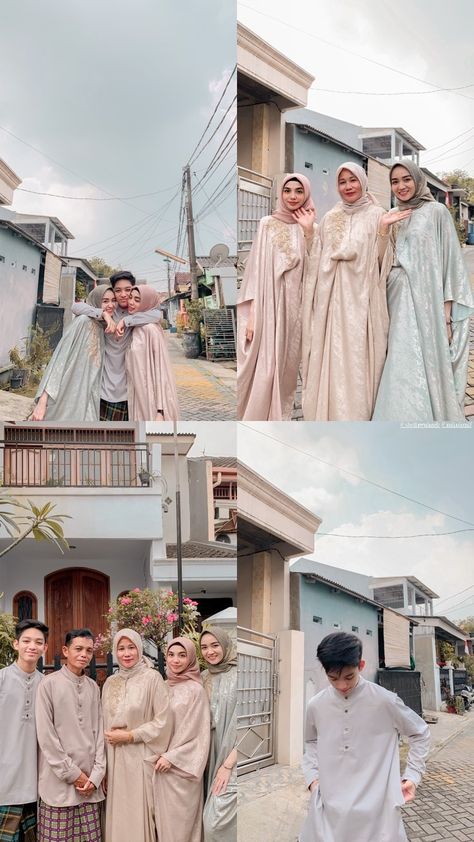 Ootd Raya Perempuan, Raya Pose Ideas, Ide Outfit Lebaran, Outfit Lebaran Keluarga, Outfit Eid Mubarak, Ied Mubarak Outfit, Eid Pictures Poses, Lebaran Outfit, Outfit Lebaran