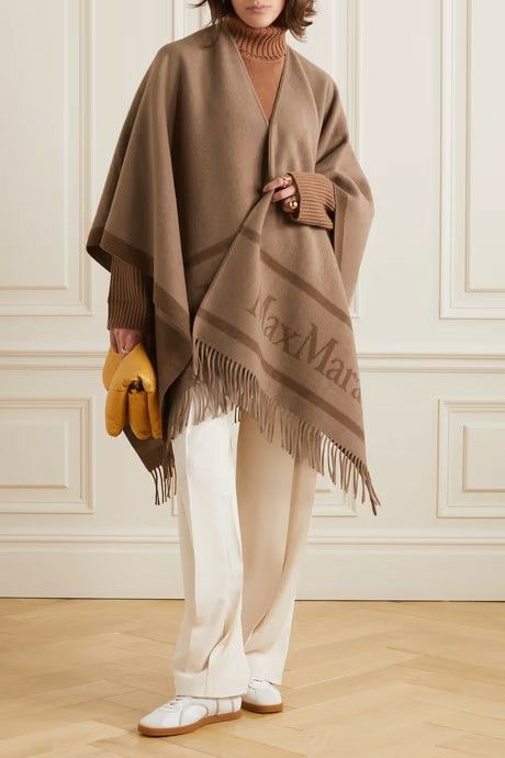 Chunky Knits, Everyday Fashion Outfits, Cape Coat, Poncho Cape, Max Mara, Traditional Dresses, Net A Porter, Casual Outfit, Luxury Handbags