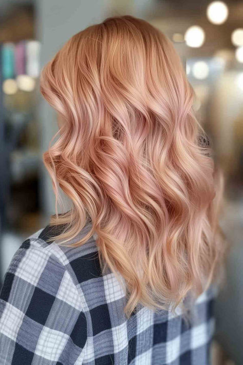 25%20Beautiful%20Fall%20Hair%20Colors%20for%20Blondes%20This%20Season Natural Rose Gold Hair, Rose Gold On Blonde Hair, Blonde With Rose Gold, Rose Gold Bayalage, Rose Gold Hair Blonde, Fall Hair Colors For Blondes, Rose Gold Blonde, Hair Colors For Blondes, Rose Gold Highlights