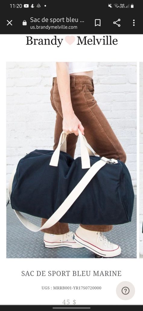 Black Duffle Bag, Canvas Duffel Bag, Canvas Bags, Blue Canvas, Duffel Bag, Blue Bags, Canvas Bag, Brandy Melville, Brandy