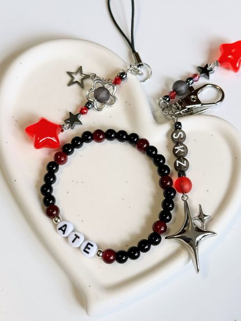 Made to order Stray Kids glass beaded bracelet inspired by their next comeback and album, ATE. Happy to customize, just message me! Skz Jewelry Diy, Straykids Bracelet Ideas, Stay Bracelet Skz, Stray Kids Beaded Bracelet, Diy Bracelet Ideas Beads, K Pop Bracelet Ideas, Skz Bracelet Ideas, Stray Kids Bracelet Ideas, Skz Bracelets