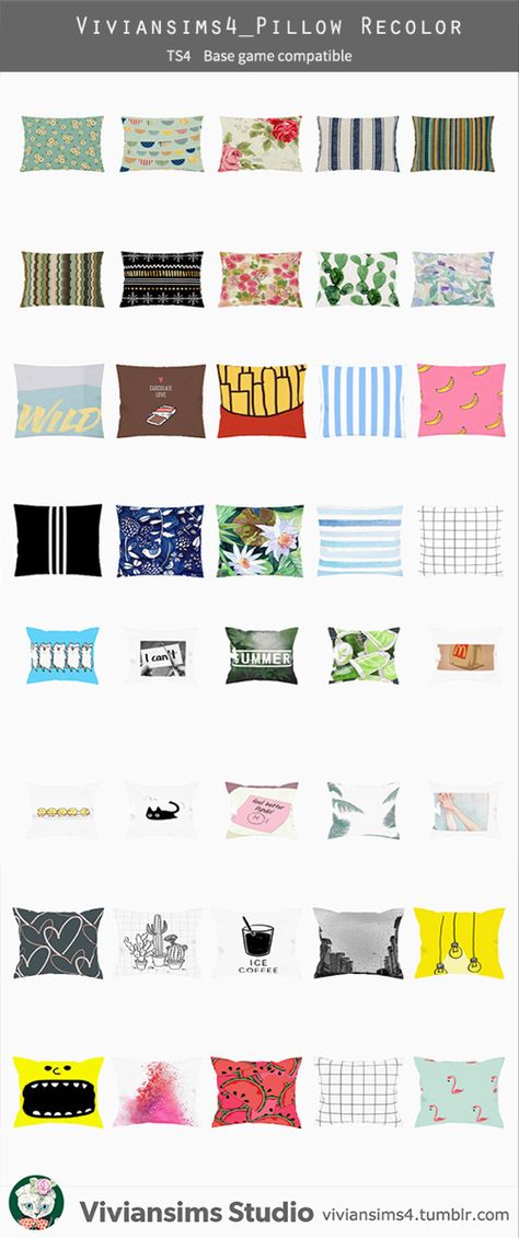 Sims 4 Pillows Cc Maxis Match, Sims 4 Pillows Cc, Sims 4 Cc Pillows, Autumn Pillows, Autumn Living Room, Sheep Skull, 4 Pillows, Sims Building, Round Sofa