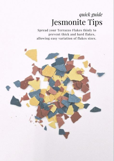 Troubled by the hard and tough terrazzo flakes or difficult to break them to size? Follow this quick guide to make your crafting life whole lot easier! #terrazzo #jesmonite #crafts #crafting #diy #jesmonitetips #aesthetic How To Make Terrazzo, Jesmonite Terrazzo, Quick Guide, Crafty Stuff, Resin Art, Make Your, Make It Yourself, Design, Art