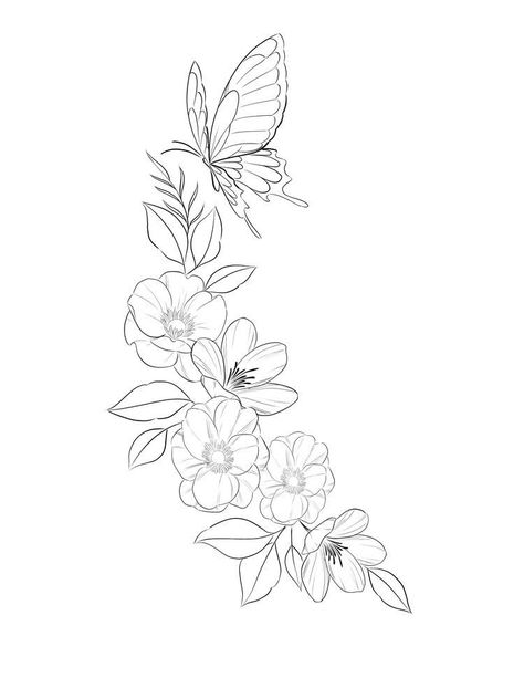 Tattoo Simplistic, Flower Outline Tattoo, Stencil Outline, Outline Tattoo, Drawing Tattoo, Flower Outline, Flower Art Drawing, Tattoo Stencil Outline, Jasmine Flower