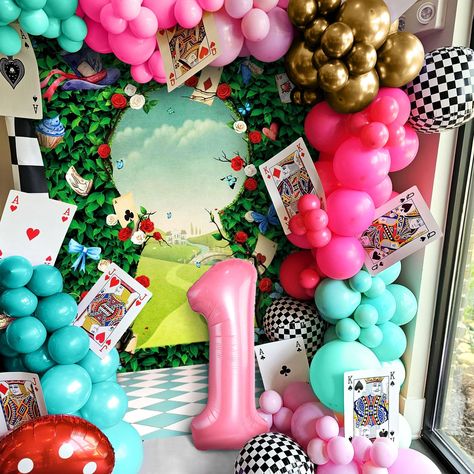 PRICES MAY VARY. 【Birthday Party】：Our Alice In Onederland 1st Birthday Girl Decorations set has it all to make this a big awesome day! It will bring dreamy and beautiful embellishment to your party. 【Application】：This set of Alice In Onederland 1st Birthday Girl Decorations can be use any birthday Party!You can use this Onederland decoration for indoor parties, outdoor parties, anything you can think of. 【You will get】: 1xOnederland backdrop , 1xbig number”1”balloon,1xBlack and White Grid Balloo Welcome To Onederland, Mad Tea Party Birthday, Alice And Onederland Party, First Birthday Onederland Theme, Alice In Wonderland Birthday Party Decorations, Alice In Wonderland 1st Birthday Girl, Alice In Wonderland First Birthday Girl, One Derland First Birthday Girl, Alice In Wonderland Birthday Party Ideas