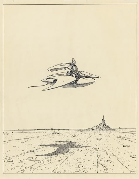 Moebius (1938-2012) Arzach | Lot | Sotheby's Moebius Arzach, Jean Giraud Moebius, Sience Fiction, Moebius Art, Jean Giraud, Book Of Kells, Printmaking Art, Bd Comics, India Ink