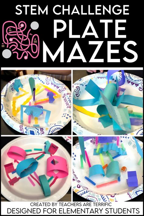 Paper Plate Mazes – In this STEM Challenge students use simple materials to create a maze made with a base paper plate! Super easy and fun! Paper Plate Stem Project, Steam Activities Elementary, Stem For Elementary, Stem Station, Stem Challenges Elementary, Amazing Maze, Stem Centers, Elementary Stem Activities, Easy Stem