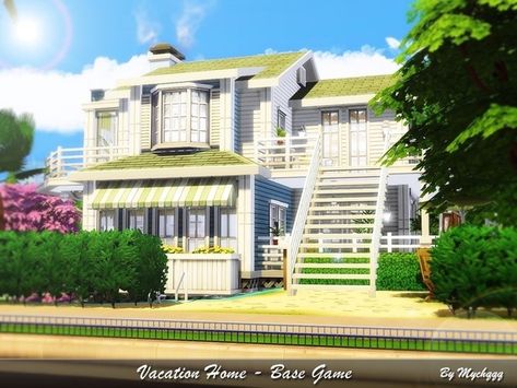 Sims 4 Vacation House Base Game, Sims 4 Vacation House, Sims 4 Vacation, Sims4 House, The Sims 4 Lots, Cc Sims4, Sims 4 House Design, Vacation House, Sims 1