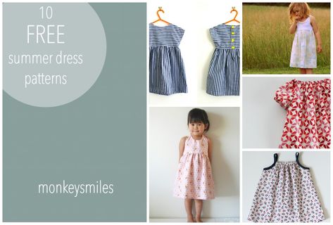 10 FREE Summer Dress Patterns – MonkeySmiles Pillowcase Dress Pattern, Girls Dress Pattern Free, Free Printable Sewing Patterns, Girls Dress Sewing Patterns, Summer Dress Patterns, Printable Sewing Patterns, Girl Dress Pattern, Kids Dress Patterns, Dress Patterns Free