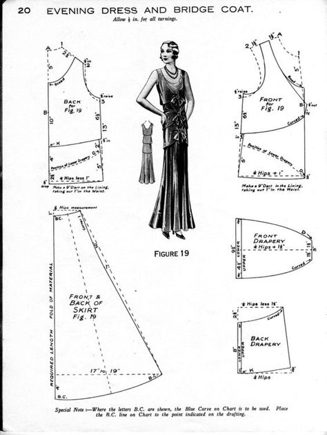 Evening Dresses Patterns, 20s Dress Pattern, Haslam System, 1930s Dress Pattern, Vintage Clothes Patterns, Evening Dress Patterns, Patron Vintage, Womens Clothing Patterns, Vintage Dress Patterns