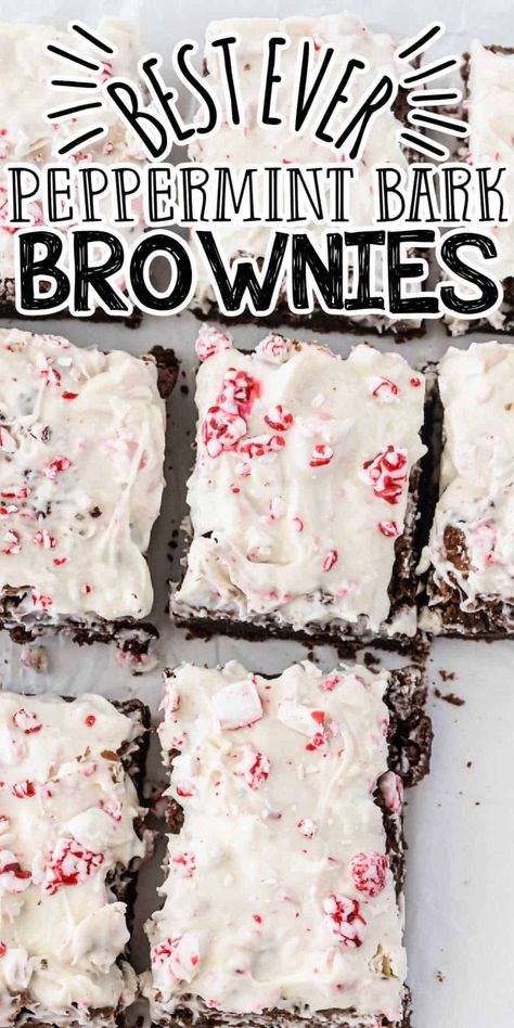 Peppermint Bark Brownies, Peppermint Brownies Recipe, Holiday Dessert Drinks, Christmas Brownie, Brownie Cake Pops, Holiday Brownies, Peppermint Brownie, Christmas Brownies, Peppermint Brownies