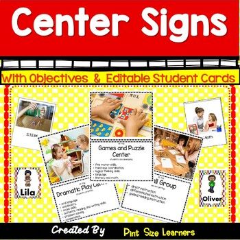 Ready for a classroom makeover? These editable Center Signs with objectives are not only perfect for back-to-school decor but also emphasize the significance of play in learning. Create a fun and engaging environment for your students today! Center Posters For Preschool, Free Printable Center Signs Preschool, Free Centers Signs For Preschool, Center Signs For Preschool Free, Creative Curriculum Center Signs, Play Dough Center, Preschool Center Signs, Social Studies Centers, Computer Center