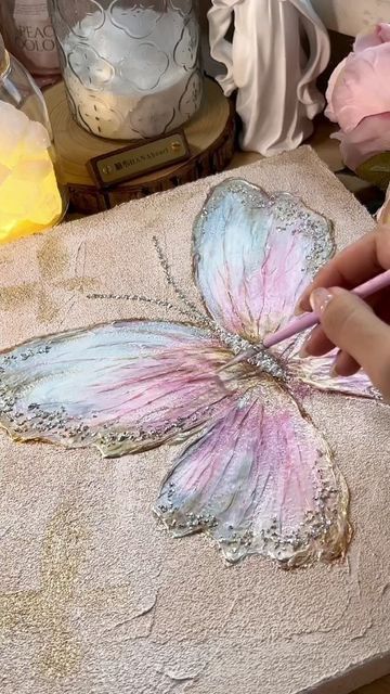 Painting Ideas On Canvas Simple, Sculpture Art Projects, Easy Painting Ideas On Canvas, Canvas Aesthetic, Butterfly Art Painting, Easy Painting Ideas, Canvas Art Projects, Diy Canvas Wall Art, Soyut Sanat Tabloları