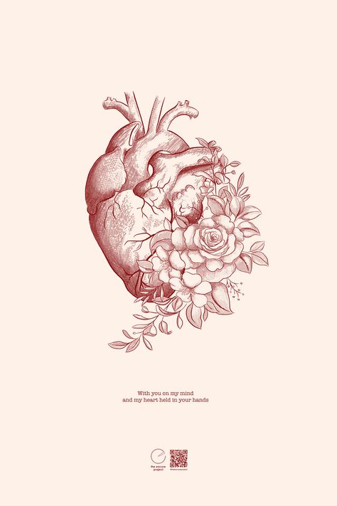 Real Heart Drawing With Flowers, Heart Organ Tattoo Flowers, Heart And Flowers Drawings, Nature Heart Tattoo, Heart Drawing With Flowers, Organ Heart Tattoo, Anatomical Heart Aesthetic, Heart Sketch Aesthetic, Heart With Flowers Drawing