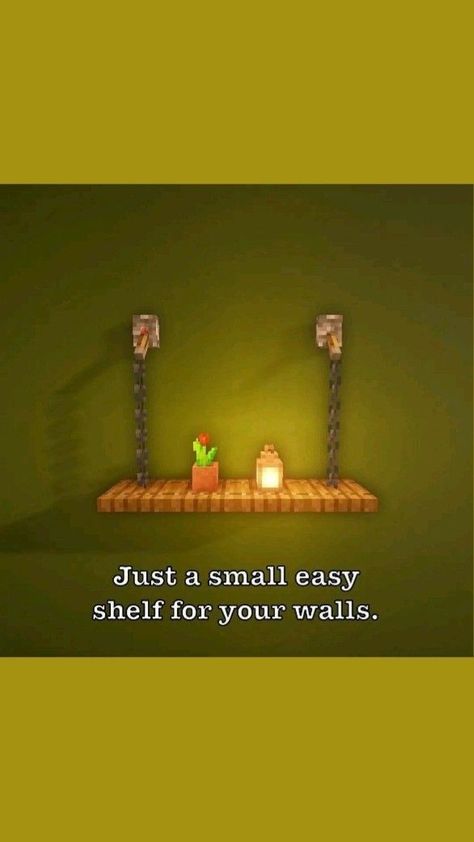 Minecraft Shelves, Minecraft Shelf Ideas, Minecraft Shelf, Easy Shelves, Minecraft Inspo, Minecraft Crafts, Minecraft Creations, Minecraft Designs, Shelf Design