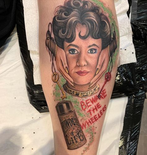 Bethany Rivers on Instagram: “Return to Oz today for @rachelhumble! Right on the shin! I had to watch the film to understand why I was tattooing a head in some hands,…” Return To Oz Tattoo, Return To Oz, Oz Tattoo, The Shins, Disney Tattoos, Portrait Tattoo, Art Tattoo, Tatting, Tattoo Ideas