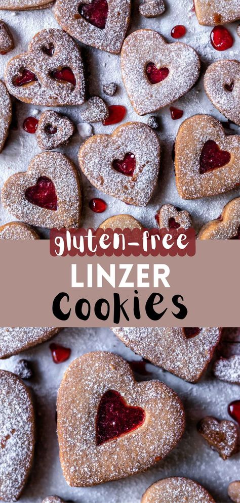 These Gluten-Free Linzer Cookies are perfectly tender, not too sweet, jam infused and the best part super simple to make. Gluten Free Jam Cookies, Gluten Free Italian Cookies, Gluten Free Linzer Cookies, Best Gluten Free Cookies, Linzer Cookies Recipe, Quick Cookies Recipes, Cookies Gluten Free, Linzer Cookies, Ice Cream Cookie Sandwich