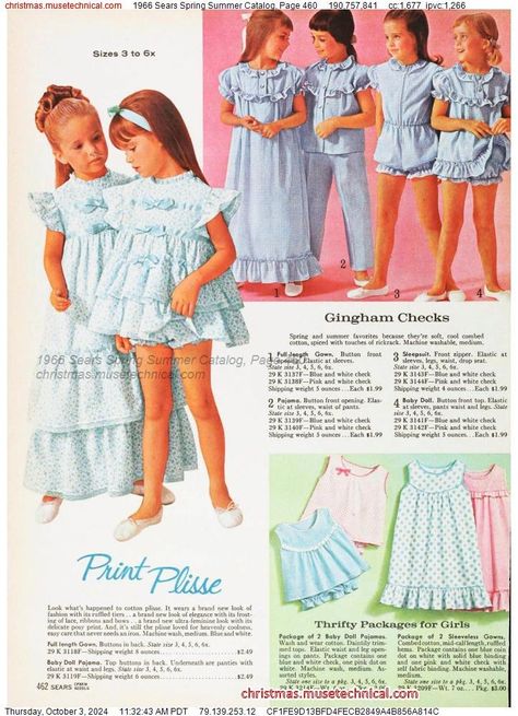 1966 Sears Spring Summer Catalog, Page 460 - Catalogs & Wishbooks Fashion Catalogue Layout, Girls Fashion Kids, Catalogue Layout, Vintage Girls Clothes, Vintage Catalog, Vintage Childrens Clothing, Kawaii Clothes Goth, Vintage Kids Clothes, Magazine Pages