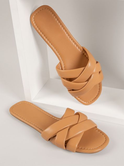 Women Flat Sandals, Women Slippers, Slides Women, Slipper Sandals, Womens Slippers, Flat Sandals, Slip On Sandal, Camel, Slides