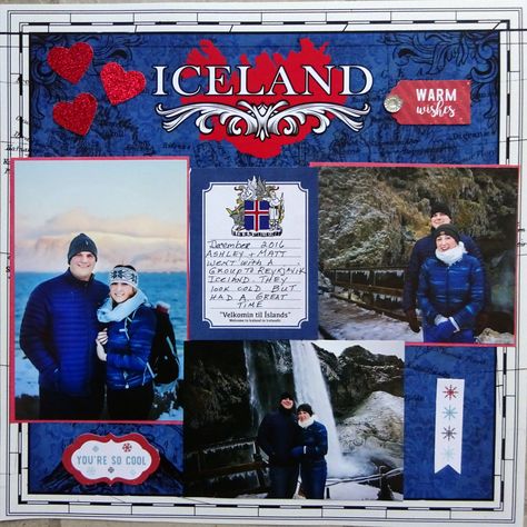 ICELAND - Scrapbook.com Iceland Scrapbook Ideas, Iceland Scrapbook Layouts, Iceland Scrapbook, Iceland Cruise, Norway Cruise, Scrapbooking Layouts Travel, Scrapbook Inspo, Cruise Scrapbook, Iceland Trip