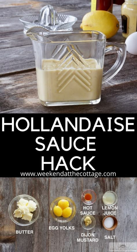 Cajun Hollandaise Sauce, Easy Hollandaise Sauce No Blender, Uses For Hollandaise Sauce, Holondaise Sauce, Blender Hollandaise Sauce, Easy Hollandaise, Easy Hollandaise Sauce, Blender Hollandaise, Homemade Hollandaise Sauce