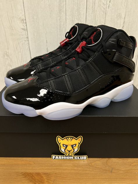 Air Jordan 6 Rings Black White Gym Red 322992-064 Men Size 8-14 Get a price at https://copapair.com/air-jordan-6-rings-black-white-gym-red-322992-064-men-size-8-14/ Jordan Retro 2, Air Jordan 6 Rings, Jordan V, Jordan 6 Rings, Blue Chill, White Gym, Jordan Retro 6, White Shoes Men, Nike Air Vapormax Plus