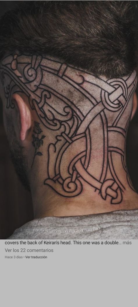 Viking Throat Tattoo, Celtic Head Tattoo, Men’s Ear Tattoo, Norse Neck Tattoo, Nordic Head Tattoo, Viking Head Tattoos For Men, Viking Face Tattoo, Viking Head Tattoo, Back Of Head Tattoo