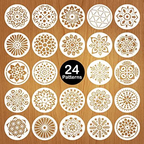 Stones Wall, Mandala Dot Painting, Dot Painting Tools, Drawing Rocks, Drawing Stencils, Mandala Stencils, Painting Templates, Plastic Stencil, Wall Drawing